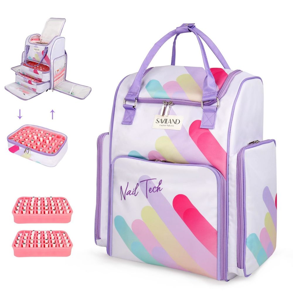 Nail Polish Organizer Bag: 33l Large Nail Bag Organizer Case Holds 80 Bottles🐼